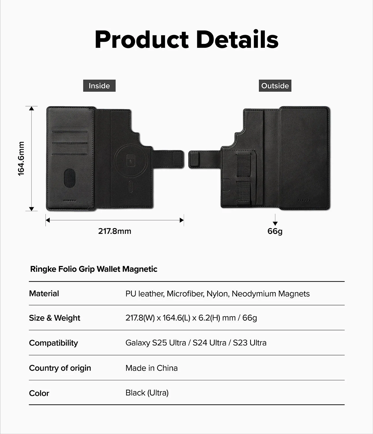 Galaxy S25 Ultra Cover | Folio Grip Wallet Magnetic - Image 23