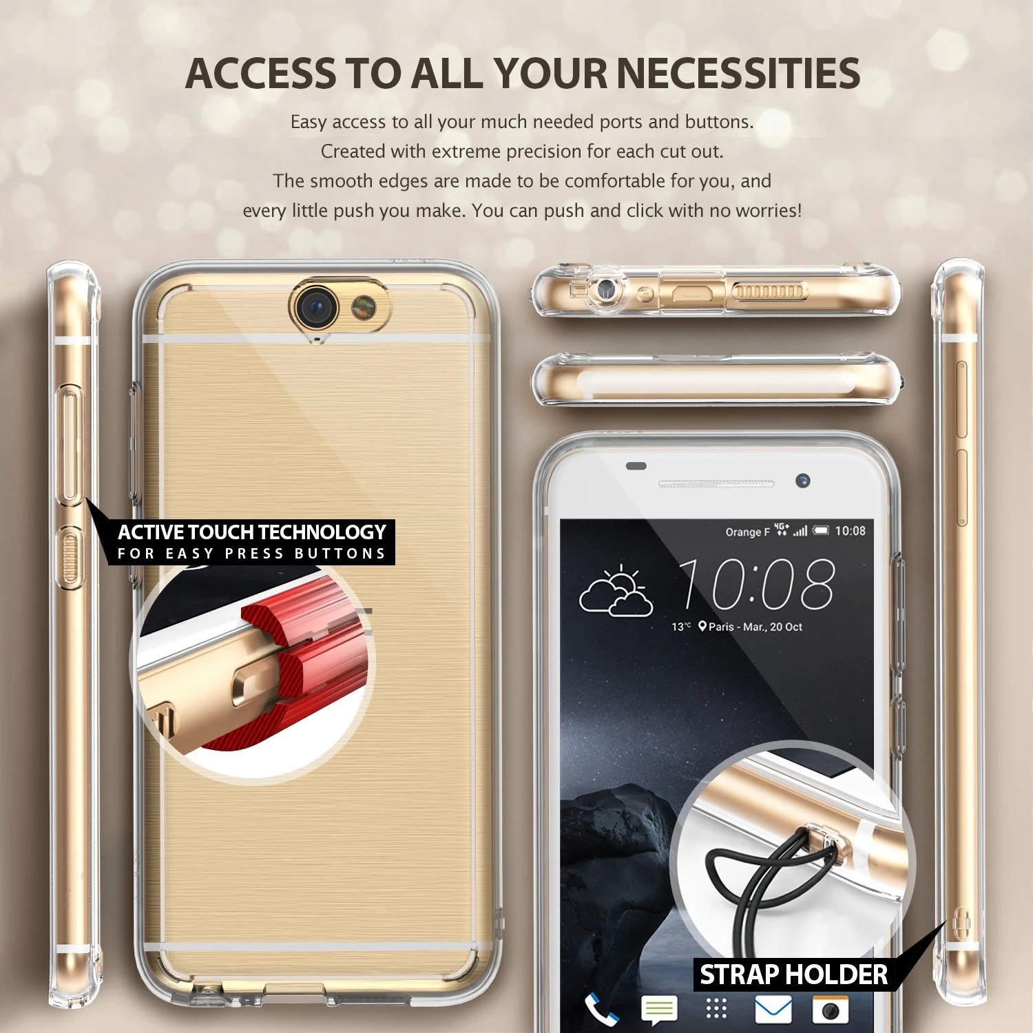 HTC One A9 Case | Fusion - Rose Gold - Image 3