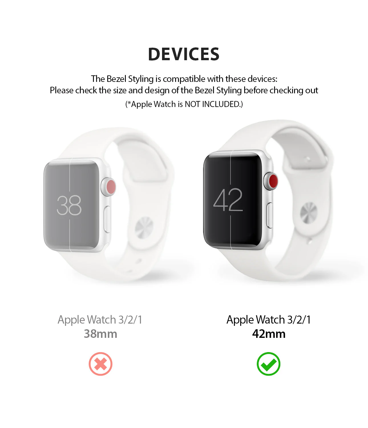 Apple Watch Series 3 / 2 / 1 (42mm) | Premium Bezel Styling H - Image 8